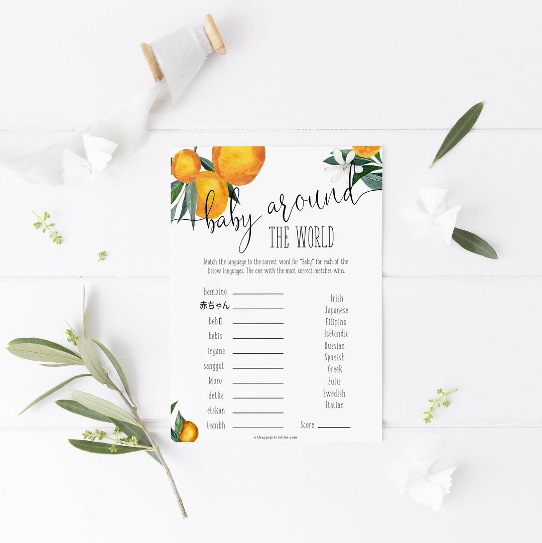 baby around the world baby game, Printable baby shower games, little cutie baby games, baby shower games, fun baby shower ideas, top baby shower ideas, little cutie baby shower, baby shower games, fun little cutie baby shower ideas, citrus baby shower games, citrus baby shower, orange baby shower