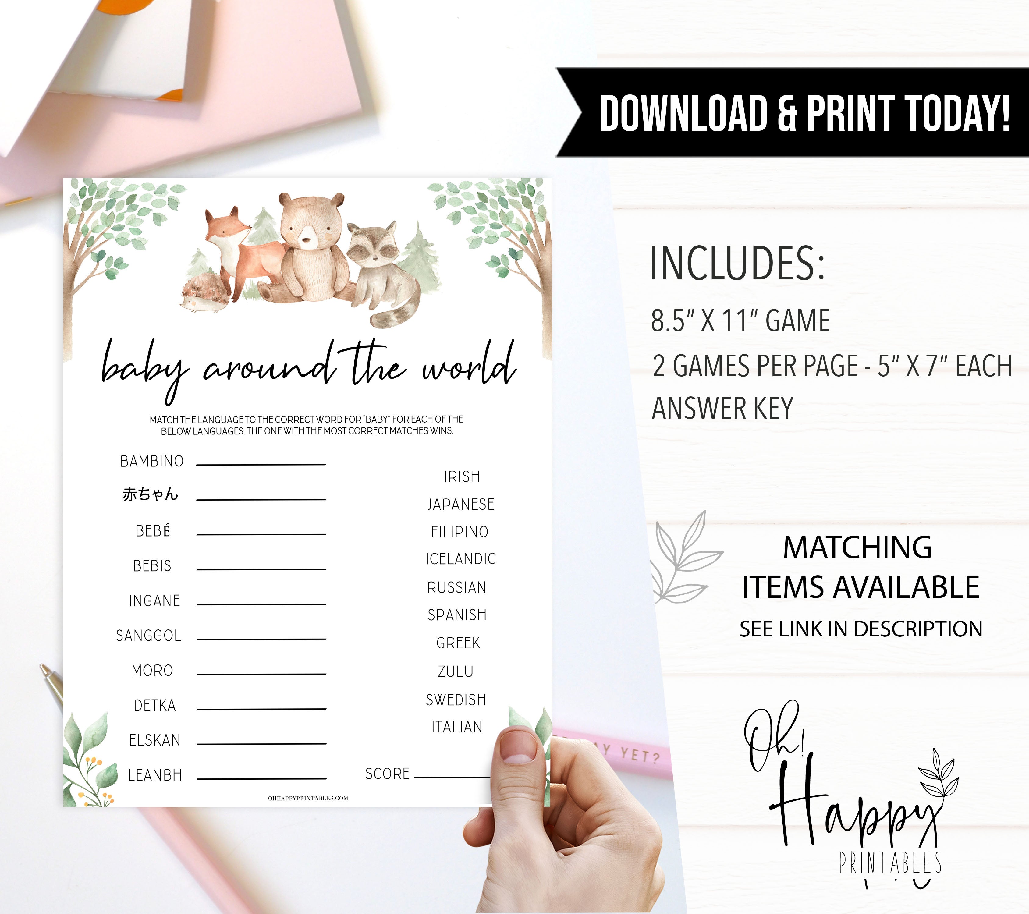 baby around the world game, Printable baby shower games, woodland animals baby games, baby shower games, fun baby shower ideas, top baby shower ideas, woodland baby shower, baby shower games, fun woodland animals baby shower ideas