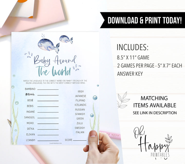 baby around the world game, Printable baby shower games, whale baby games, baby shower games, fun baby shower ideas, top baby shower ideas, whale baby shower, baby shower games, fun whale baby shower ideas