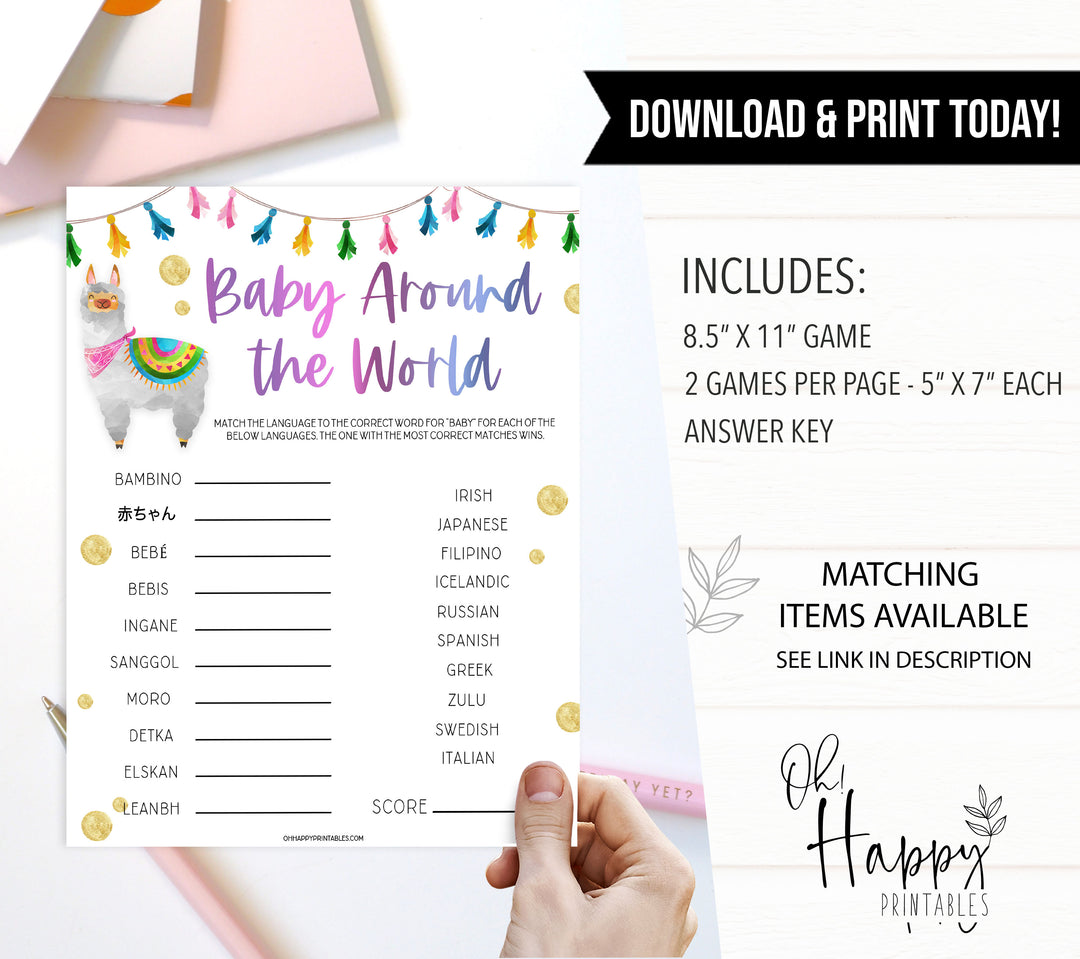 baby word scramble game, Printable baby shower games, llama fiesta fun baby games, baby shower games, fun baby shower ideas, top baby shower ideas, Llama fiesta shower baby shower, fiesta baby shower ideas
