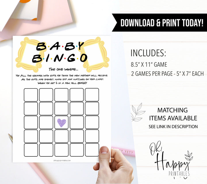 baby shower bingo, Printable baby shower games, friends fun baby games, baby shower games, fun baby shower ideas, top baby shower ideas, friends baby shower, friends baby shower ideas