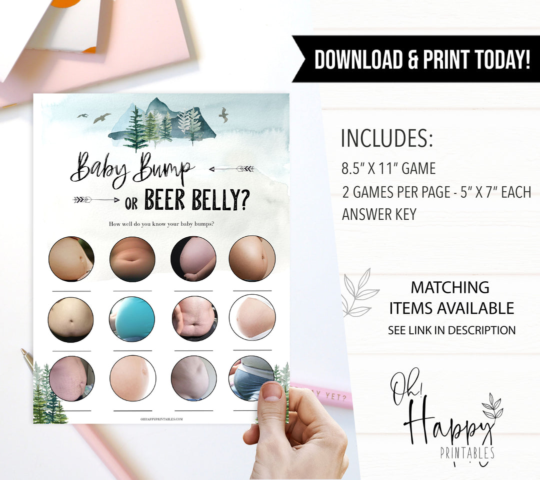 baby bump or beer belly game, Printable baby shower games, adventure awaits baby games, baby shower games, fun baby shower ideas, top baby shower ideas, adventure awaits baby shower, baby shower games, fun adventure baby shower ideas