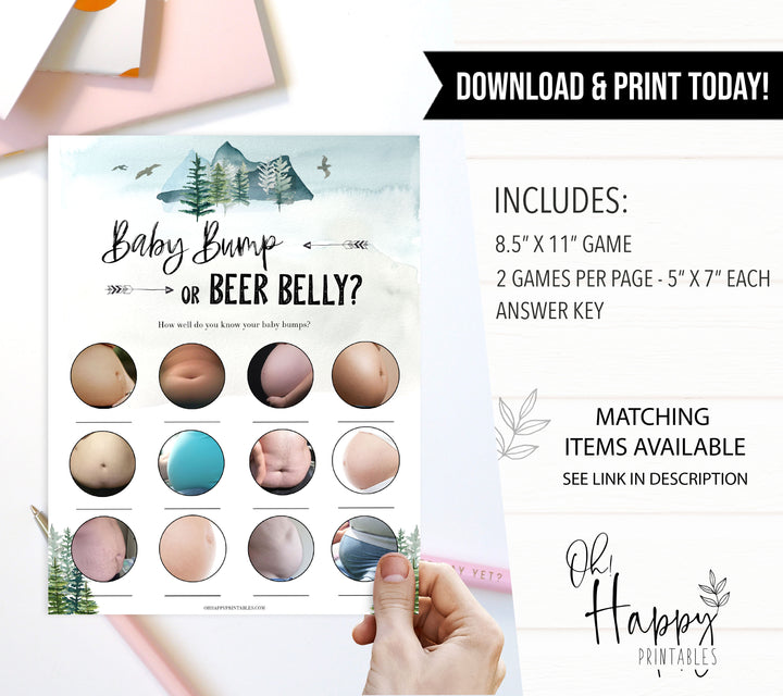 baby bump or beer belly game, Printable baby shower games, adventure awaits baby games, baby shower games, fun baby shower ideas, top baby shower ideas, adventure awaits baby shower, baby shower games, fun adventure baby shower ideas