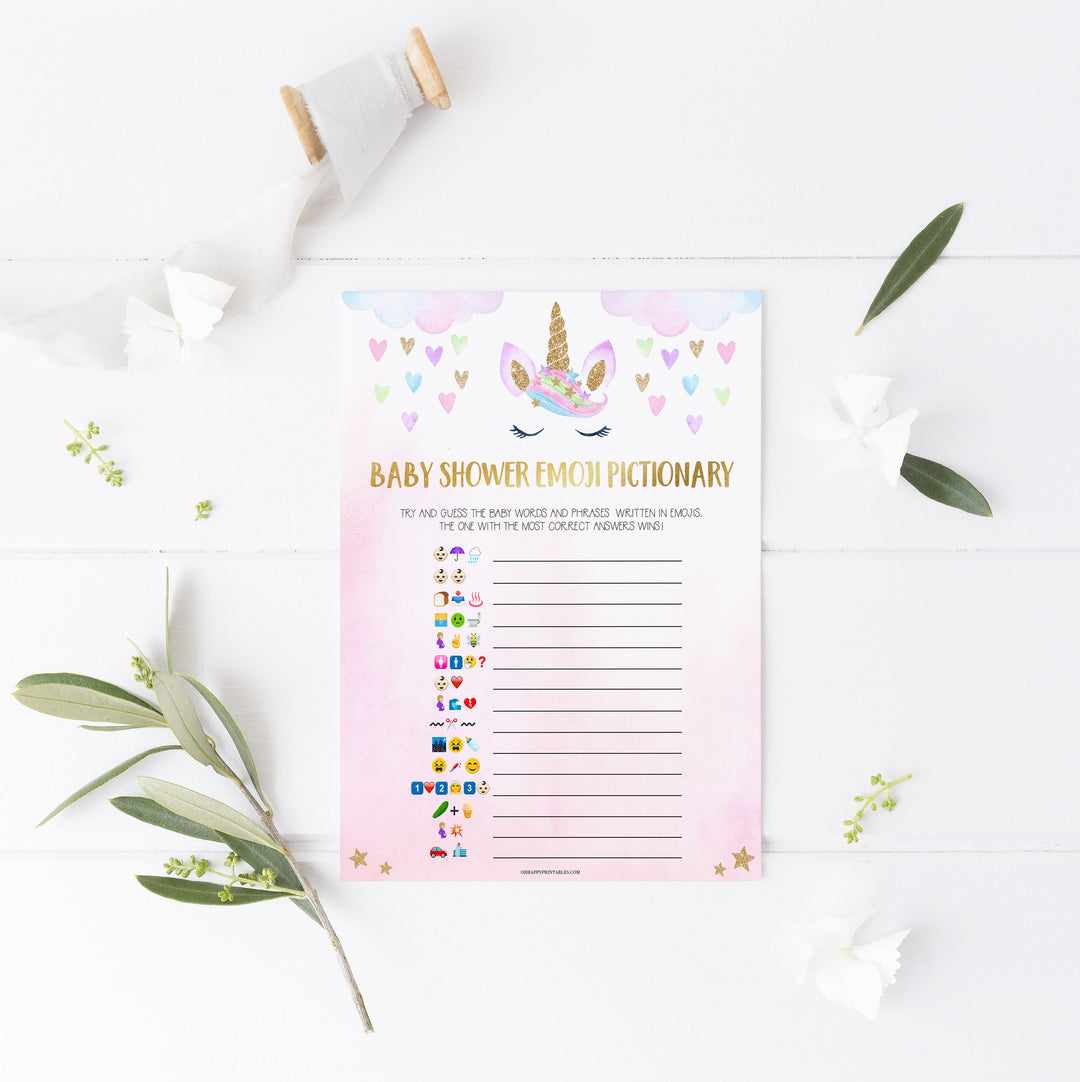 baby shower emoji pictionary game, Printable baby shower games, unicorn baby games, baby shower games, fun baby shower ideas, top baby shower ideas, unicorn baby shower, baby shower games, fun unicorn baby shower ideas