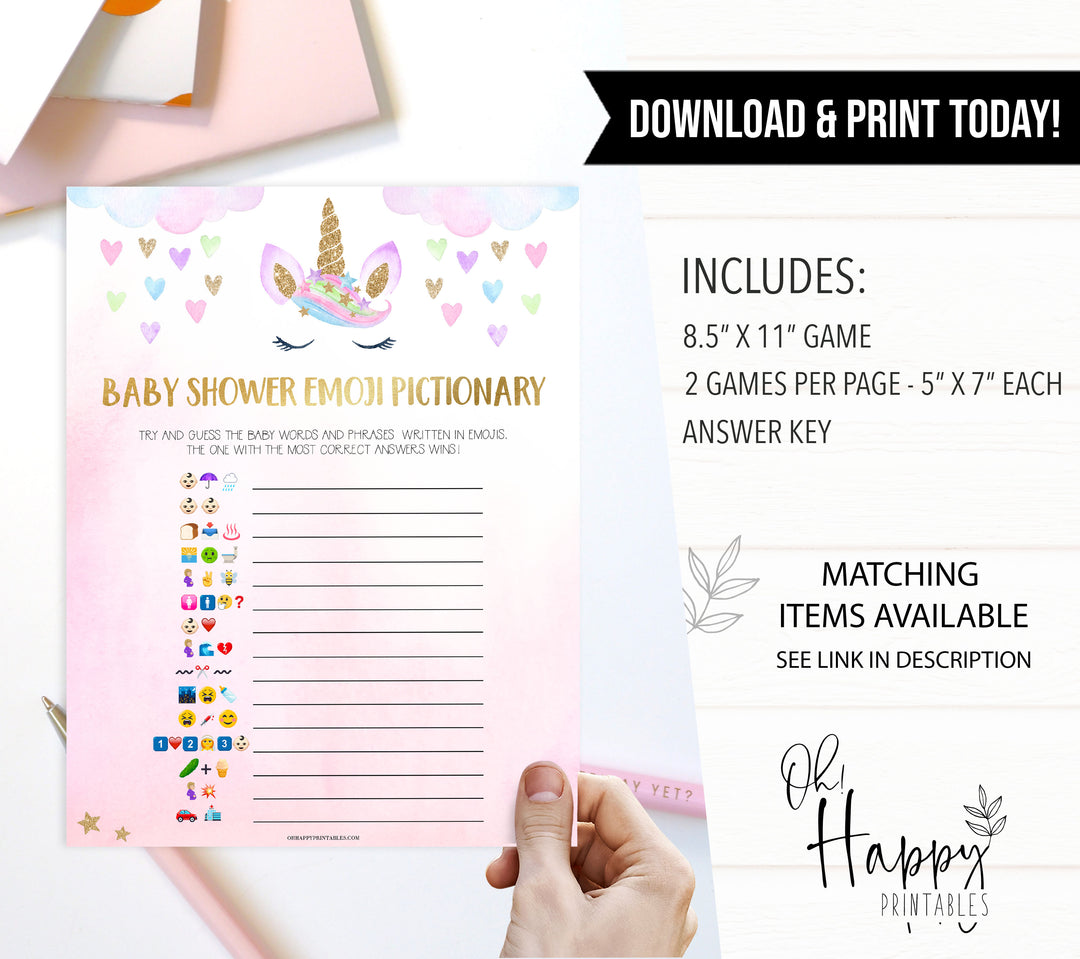 baby shower emoji pictionary game, Printable baby shower games, unicorn baby games, baby shower games, fun baby shower ideas, top baby shower ideas, unicorn baby shower, baby shower games, fun unicorn baby shower ideas