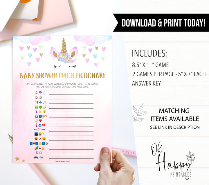 baby shower emoji pictionary game, Printable baby shower games, unicorn baby games, baby shower games, fun baby shower ideas, top baby shower ideas, unicorn baby shower, baby shower games, fun unicorn baby shower ideas