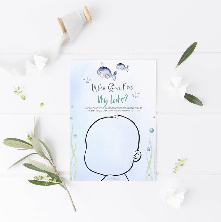 who gave me my looks game, Printable baby shower games, whale baby games, baby shower games, fun baby shower ideas, top baby shower ideas, whale baby shower, baby shower games, fun whale baby shower ideas