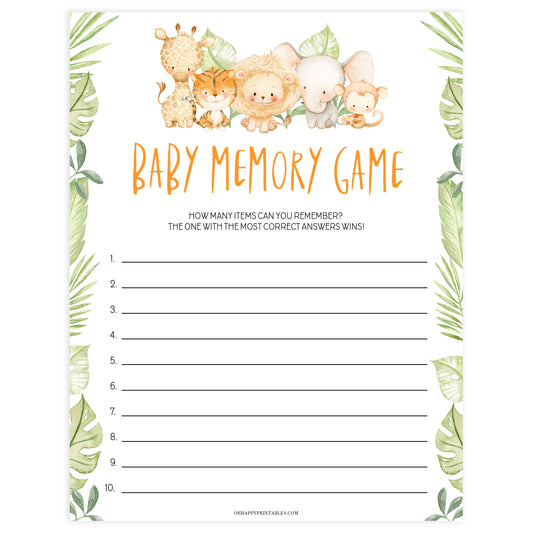 baby shower memory game, Printable baby shower games, safari animals baby games, baby shower games, fun baby shower ideas, top baby shower ideas, safari animals baby shower, baby shower games, fun baby shower ideas