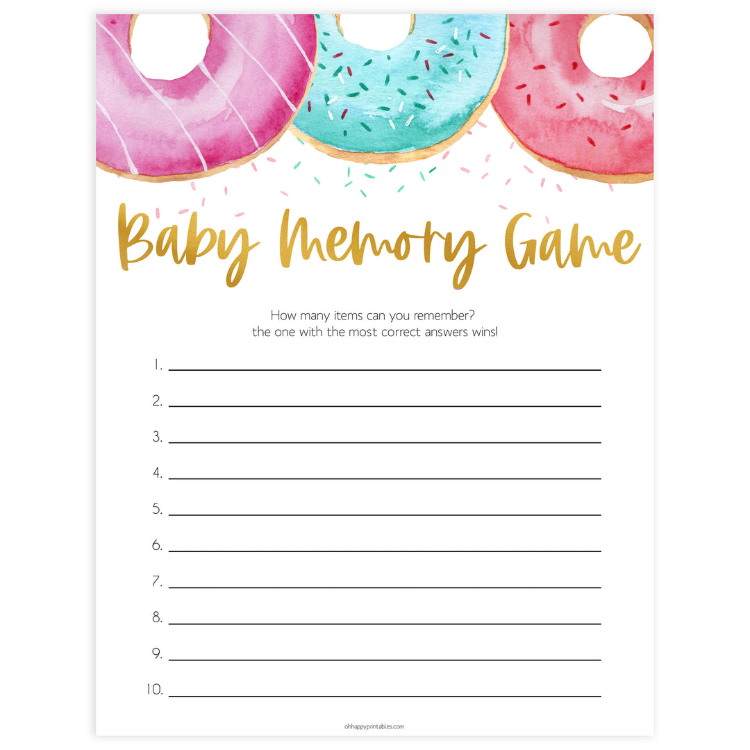 baby memory game, Printable baby shower games, donut baby games, baby shower games, fun baby shower ideas, top baby shower ideas, donut sprinkles baby shower, baby shower games, fun donut baby shower ideas