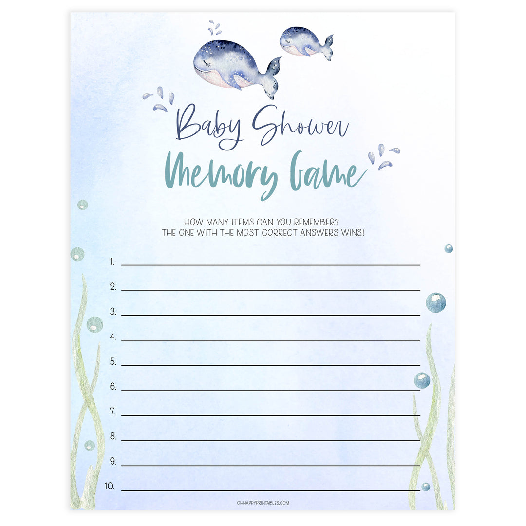 baby shower memory game, Printable baby shower games, whale baby games, baby shower games, fun baby shower ideas, top baby shower ideas, whale baby shower, baby shower games, fun whale baby shower ideas