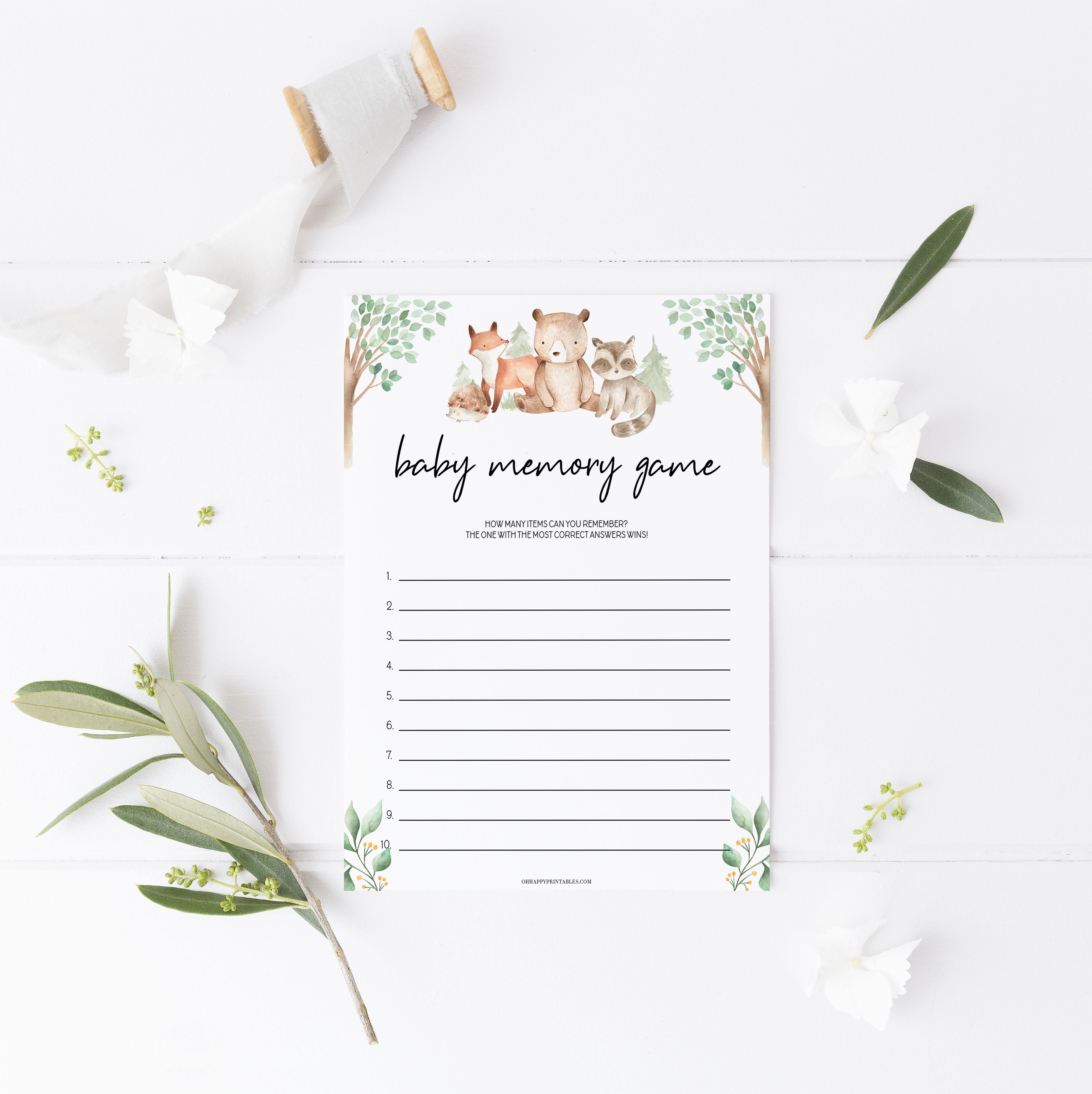 baby memory list games, Printable baby shower games, woodland animals baby games, baby shower games, fun baby shower ideas, top baby shower ideas, woodland baby shower, baby shower games, fun woodland animals baby shower ideas