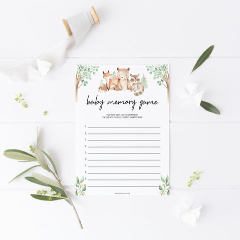 baby memory list games, Printable baby shower games, woodland animals baby games, baby shower games, fun baby shower ideas, top baby shower ideas, woodland baby shower, baby shower games, fun woodland animals baby shower ideas