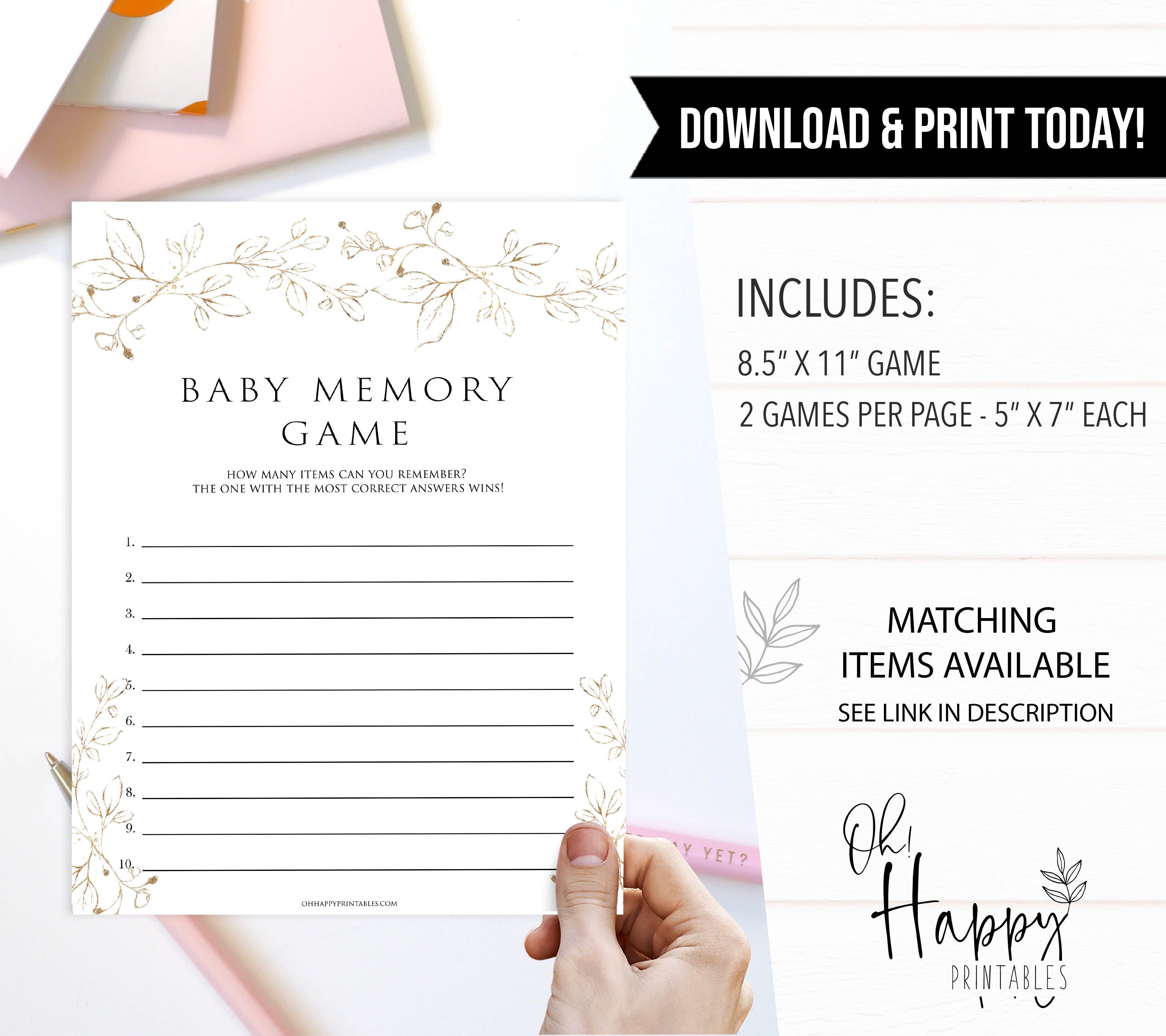 baby memory game, Printable baby shower games, gold leaf baby games, baby shower games, fun baby shower ideas, top baby shower ideas, gold leaf baby shower, baby shower games, fun gold leaf baby shower ideas