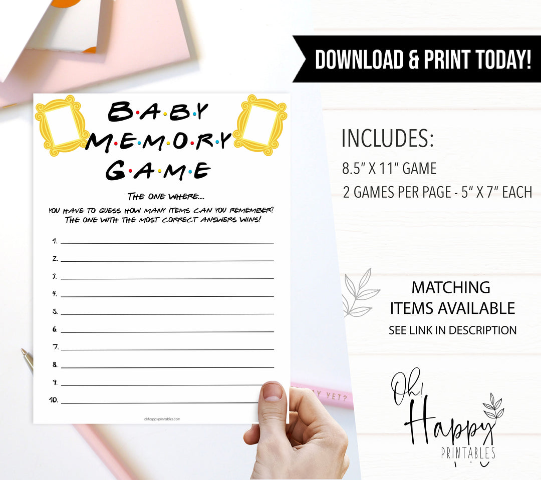 baby memory game, Printable baby shower games, friends fun baby games, baby shower games, fun baby shower ideas, top baby shower ideas, friends baby shower, friends baby shower ideas