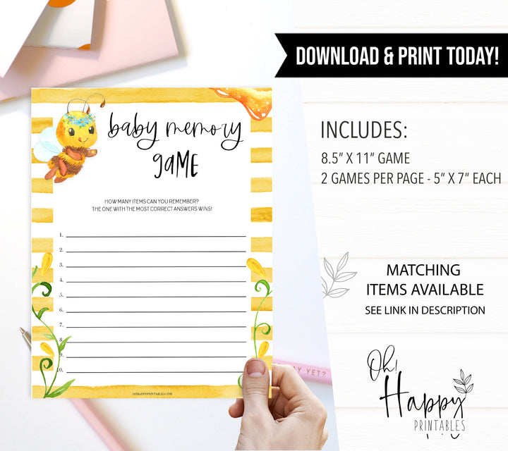 baby memory games, Printable baby shower games, mommy bee fun baby games, baby shower games, fun baby shower ideas, top baby shower ideas, mommy to bee baby shower, friends baby shower ideas
