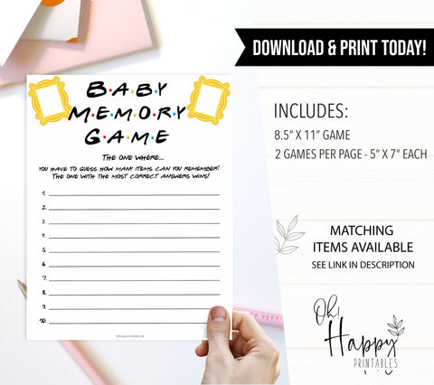 baby memory game, Printable baby shower games, friends fun baby games, baby shower games, fun baby shower ideas, top baby shower ideas, friends baby shower, friends baby shower ideas