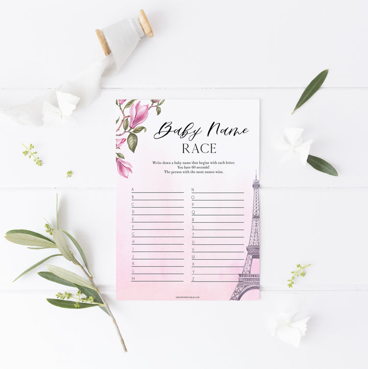 Baby Name Race Game - Parisian