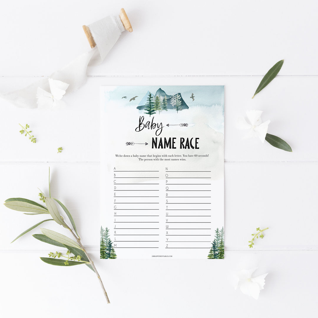 baby name race game, Printable baby shower games, adventure awaits baby games, baby shower games, fun baby shower ideas, top baby shower ideas, adventure awaits baby shower, baby shower games, fun adventure baby shower ideas