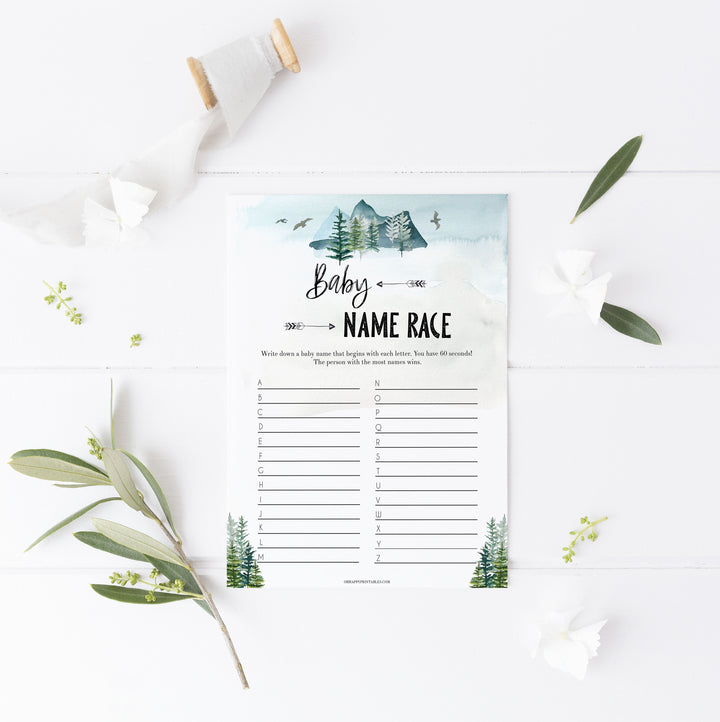 baby name race game, Printable baby shower games, adventure awaits baby games, baby shower games, fun baby shower ideas, top baby shower ideas, adventure awaits baby shower, baby shower games, fun adventure baby shower ideas