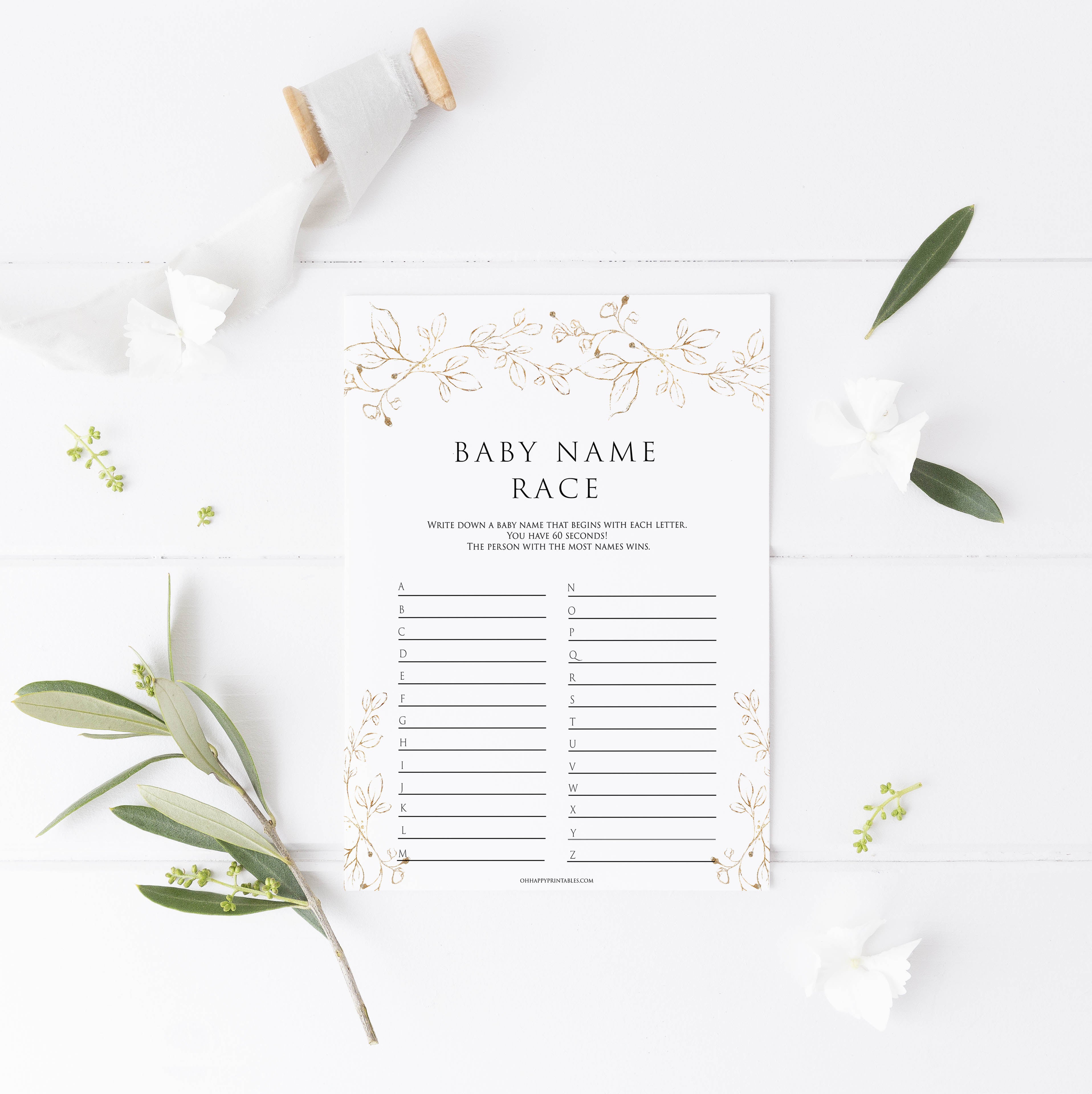 baby name race game, Printable baby shower games, gold leaf baby games, baby shower games, fun baby shower ideas, top baby shower ideas, gold leaf baby shower, baby shower games, fun gold leaf baby shower ideas