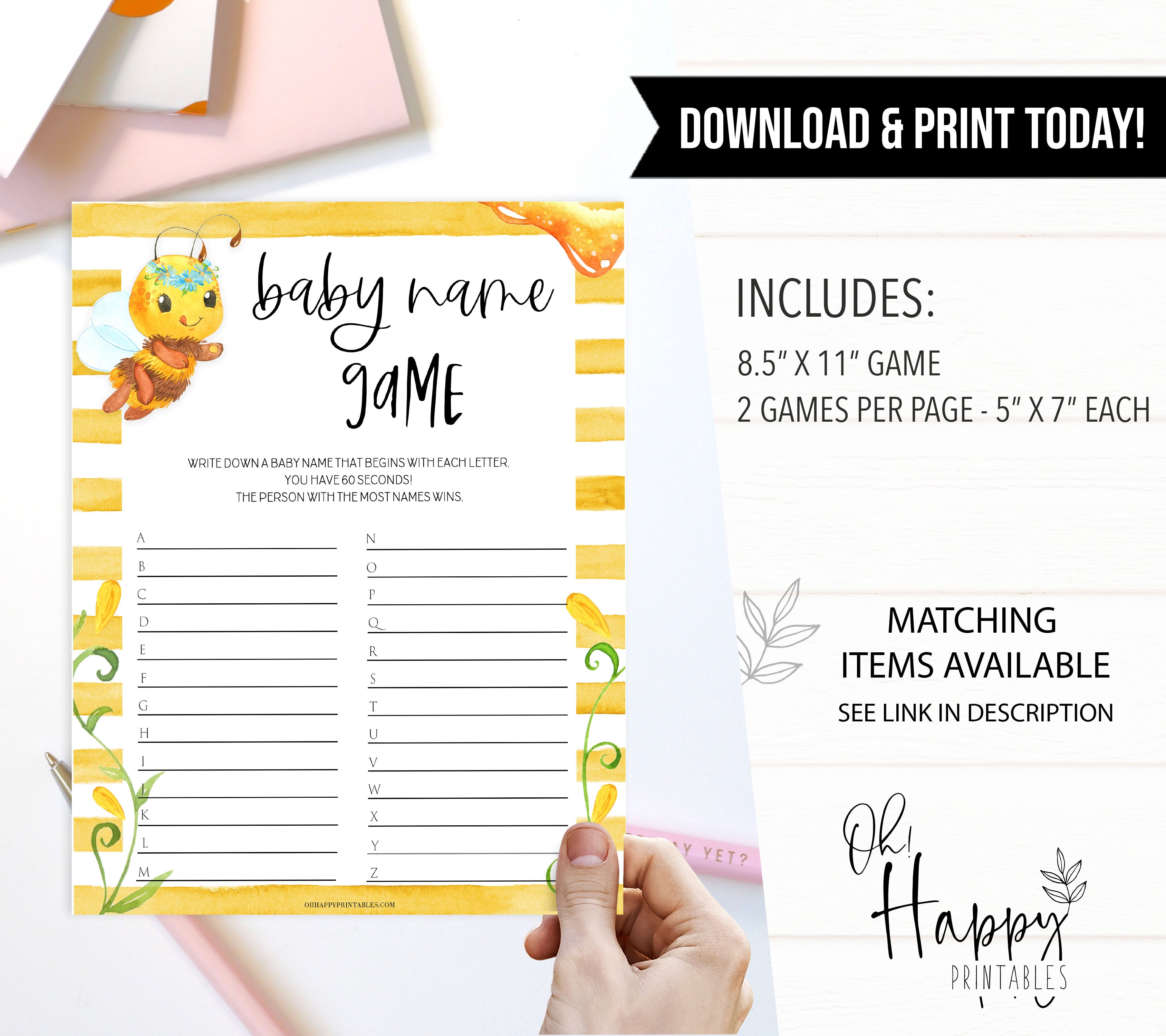 baby name race game, Printable baby shower games, mommy bee fun baby games, baby shower games, fun baby shower ideas, top baby shower ideas, mommy to bee baby shower, friends baby shower ideas