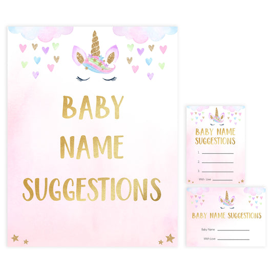 baby name suggestions game, Printable baby shower games, unicorn baby games, baby shower games, fun baby shower ideas, top baby shower ideas, unicorn baby shower, baby shower games, fun unicorn baby shower ideas