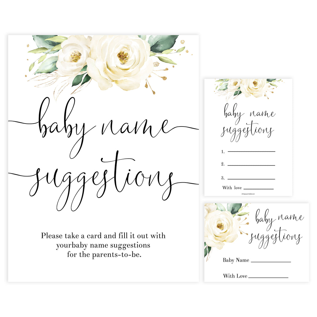 baby name suggestions game, Printable baby shower games, shite floral baby games, baby shower games, fun baby shower ideas, top baby shower ideas, floral baby shower, baby shower games, fun floral baby shower ideas