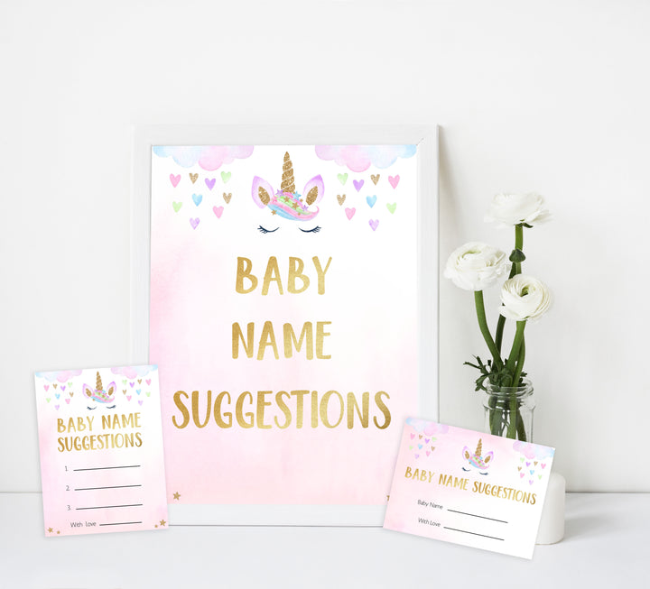 baby name suggestions game, Printable baby shower games, unicorn baby games, baby shower games, fun baby shower ideas, top baby shower ideas, unicorn baby shower, baby shower games, fun unicorn baby shower ideas