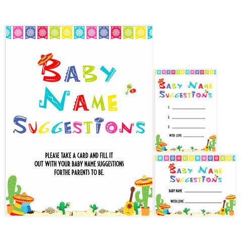 baby name suggestions game, baby suggestions, Printable baby shower games, Mexican fiesta fun baby games, baby shower games, fun baby shower ideas, top baby shower ideas, fiesta shower baby shower, fiesta baby shower ideas