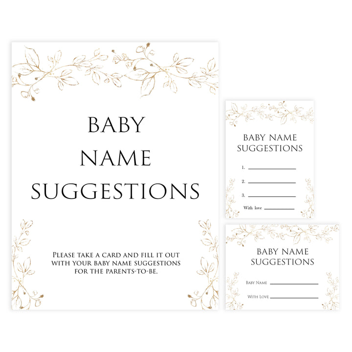 baby name suggestions game, Printable baby shower games, gold leaf baby games, baby shower games, fun baby shower ideas, top baby shower ideas, gold leaf baby shower, baby shower games, fun gold leaf baby shower ideas