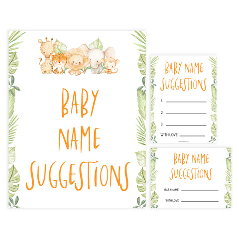 baby name suggestions game, Printable baby shower games, safari animals baby games, baby shower games, fun baby shower ideas, top baby shower ideas, safari animals baby shower, baby shower games, fun baby shower ideas