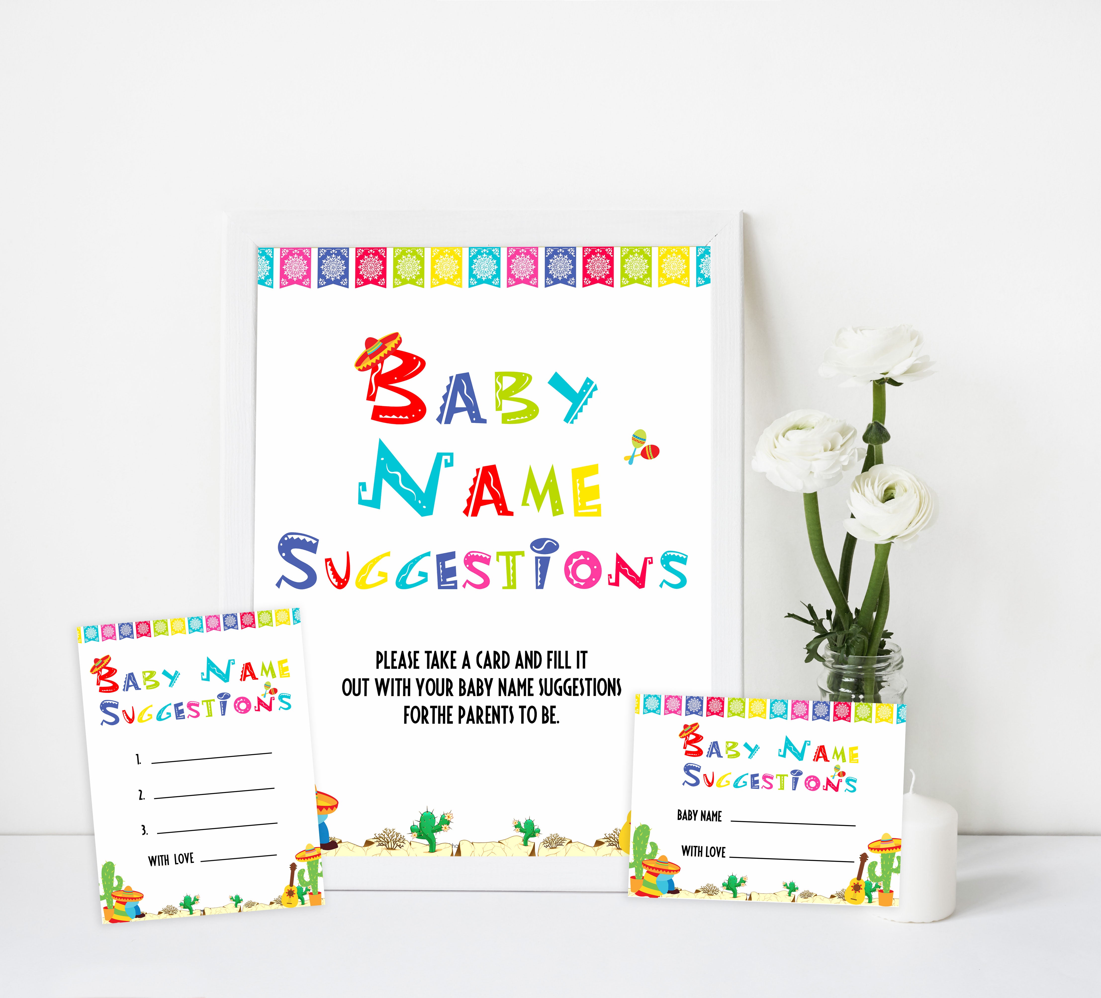 baby name suggestions game, baby suggestions, Printable baby shower games, Mexican fiesta fun baby games, baby shower games, fun baby shower ideas, top baby shower ideas, fiesta shower baby shower, fiesta baby shower ideas