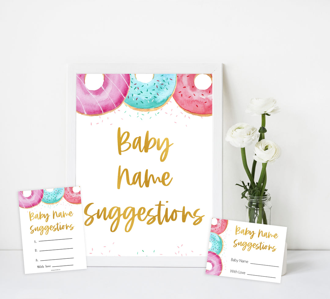 baby name suggestions game, Printable baby shower games, donut baby games, baby shower games, fun baby shower ideas, top baby shower ideas, donut sprinkles baby shower, baby shower games, fun donut baby shower ideas