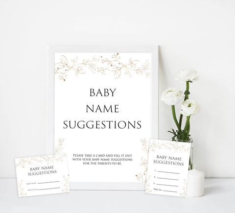 baby name suggestions game, Printable baby shower games, gold leaf baby games, baby shower games, fun baby shower ideas, top baby shower ideas, gold leaf baby shower, baby shower games, fun gold leaf baby shower ideas