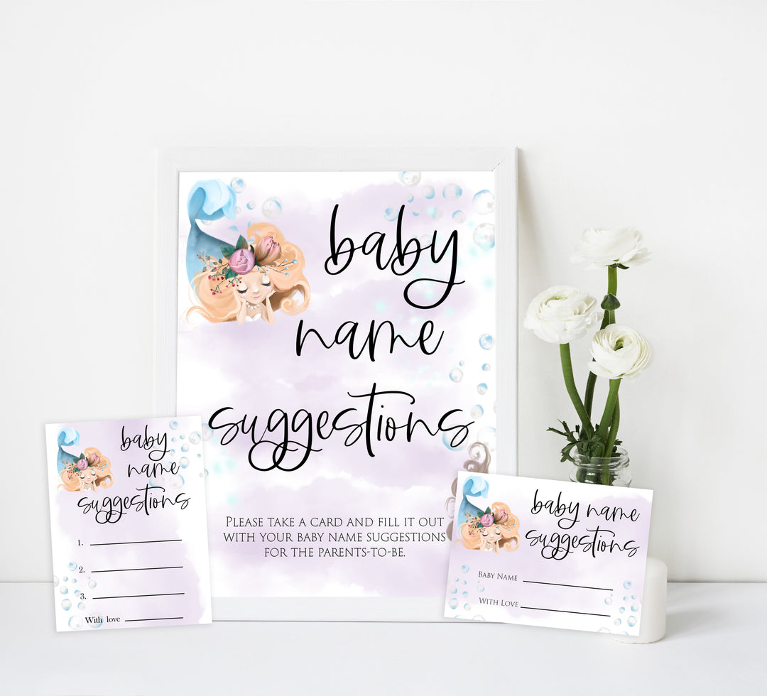 baby name suggestions game, Printable baby shower games, little mermaid baby games, baby shower games, fun baby shower ideas, top baby shower ideas, little mermaid baby shower, baby shower games, pink hearts baby shower ideas