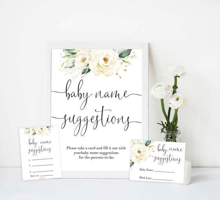 baby name suggestions game, Printable baby shower games, shite floral baby games, baby shower games, fun baby shower ideas, top baby shower ideas, floral baby shower, baby shower games, fun floral baby shower ideas