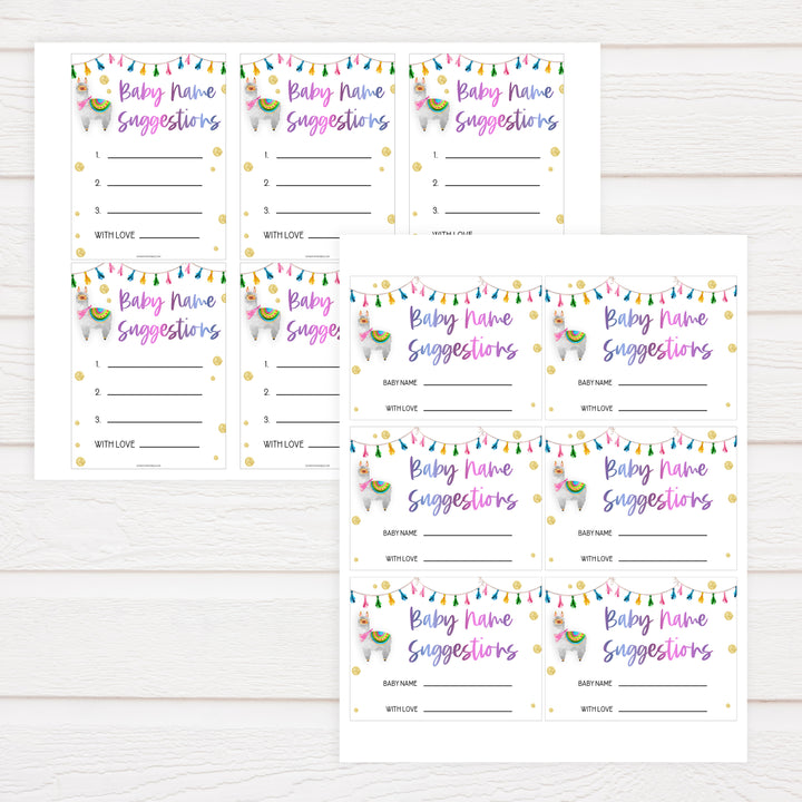 baby name suggestions game, Printable baby shower games, llama fiesta fun baby games, baby shower games, fun baby shower ideas, top baby shower ideas, Llama fiesta shower baby shower, fiesta baby shower ideas