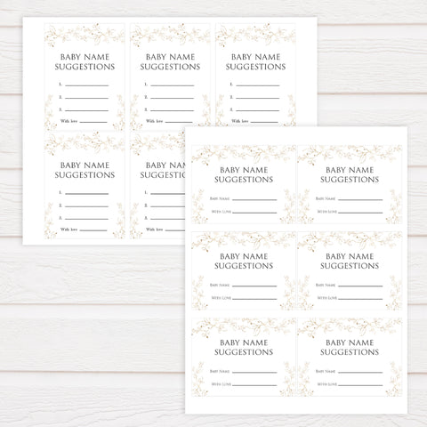 baby name suggestions game, Printable baby shower games, gold leaf baby games, baby shower games, fun baby shower ideas, top baby shower ideas, gold leaf baby shower, baby shower games, fun gold leaf baby shower ideas