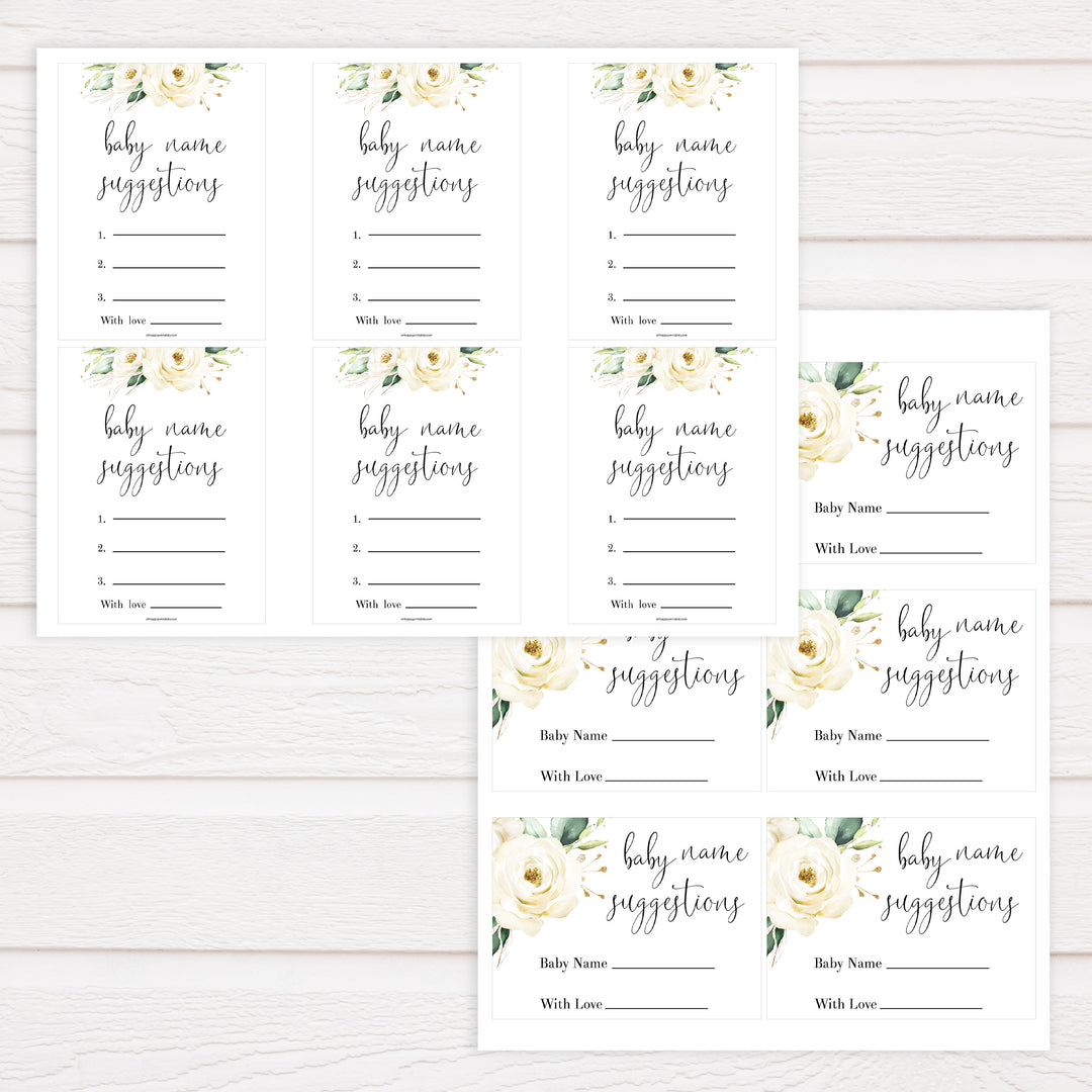 baby name suggestions game, Printable baby shower games, shite floral baby games, baby shower games, fun baby shower ideas, top baby shower ideas, floral baby shower, baby shower games, fun floral baby shower ideas