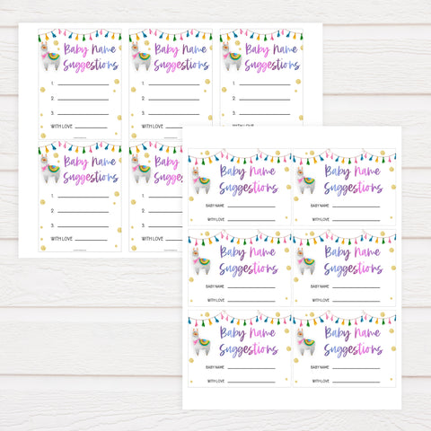 baby name suggestions game, Printable baby shower games, llama fiesta fun baby games, baby shower games, fun baby shower ideas, top baby shower ideas, Llama fiesta shower baby shower, fiesta baby shower ideas