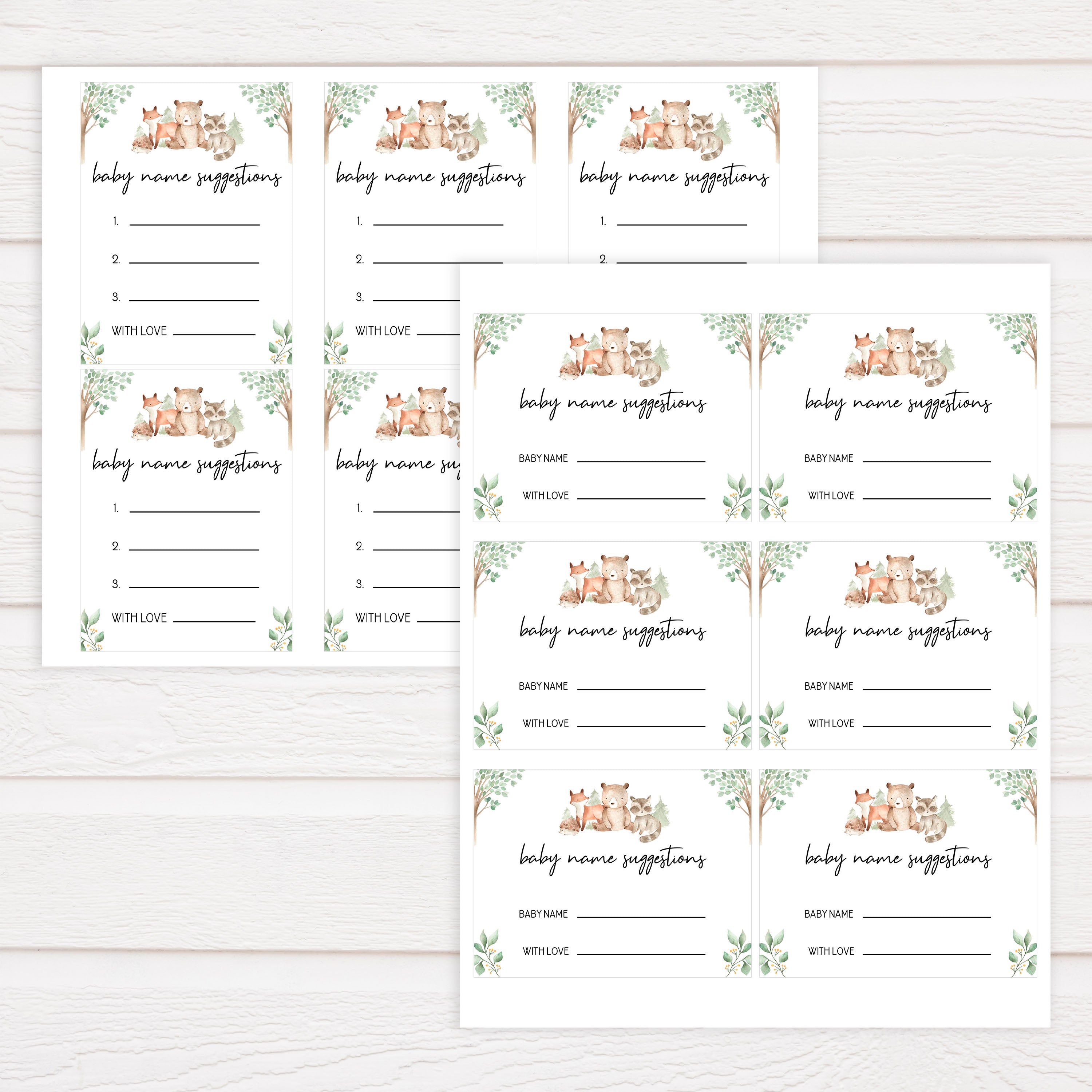 baby name suggestions game, Printable baby shower games, woodland animals baby games, baby shower games, fun baby shower ideas, top baby shower ideas, woodland baby shower, baby shower games, fun woodland animals baby shower ideas