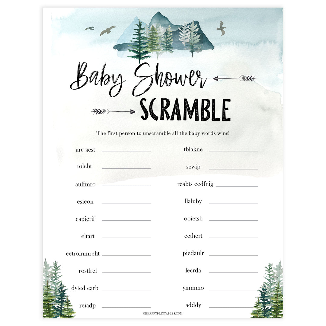 baby shower word scramble game, Printable baby shower games, adventure awaits baby games, baby shower games, fun baby shower ideas, top baby shower ideas, adventure awaits baby shower, baby shower games, fun adventure baby shower ideas