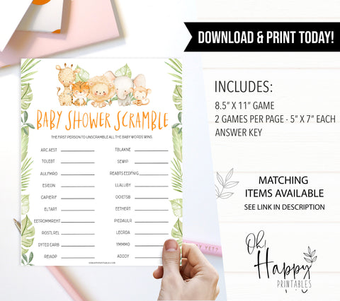baby shower scramble, baby word scramble game, Printable baby shower games, safari animals baby games, baby shower games, fun baby shower ideas, top baby shower ideas, safari animals baby shower, baby shower games, fun baby shower ideas