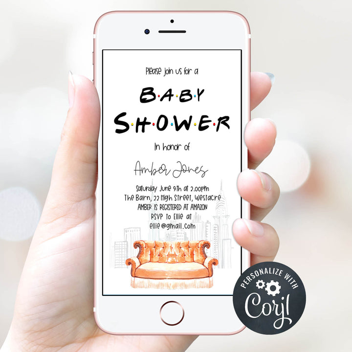 editable baby shower invite, baby shower cell phone invite, friends baby shower invitation, baby shower invitations, editable baby shower invite, friends baby shower theme, friends