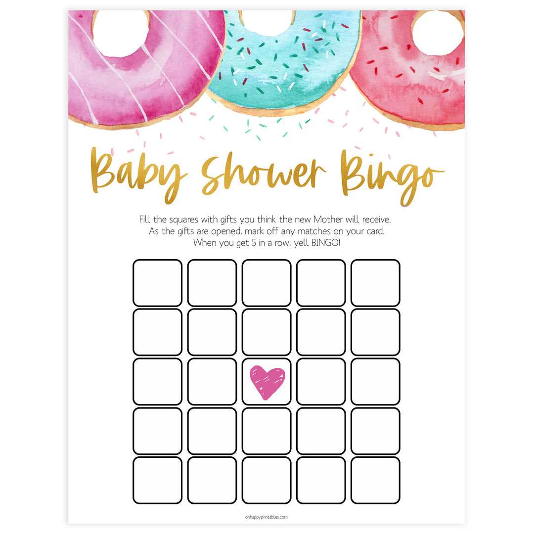 baby shower bingo game, Printable baby shower games, donut baby games, baby shower games, fun baby shower ideas, top baby shower ideas, donut sprinkles baby shower, baby shower games, fun donut baby shower ideas