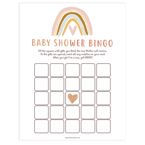 baby bingo game, Printable baby shower games, boho rainbow baby games, baby shower games, fun baby shower ideas, top baby shower ideas, boho rainbow baby shower, baby shower games, fun boho rainbow baby shower ideas