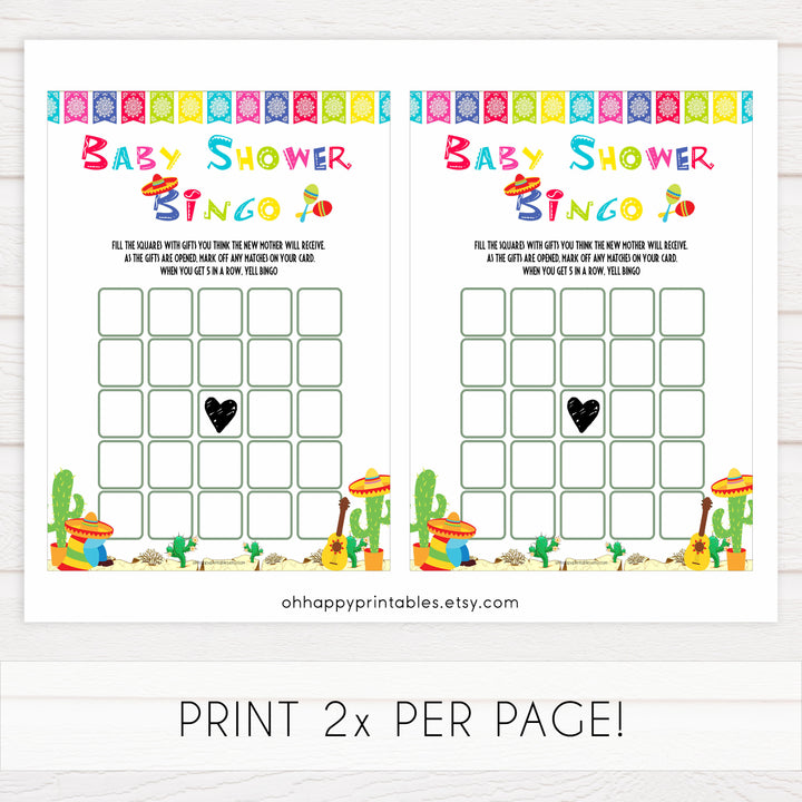 baby shower bingo, Printable baby shower games, Mexican fiesta fun baby games, baby shower games, fun baby shower ideas, top baby shower ideas, fiesta shower baby shower, fiesta baby shower ideas