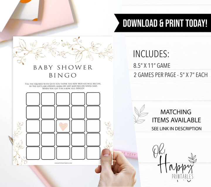 baby shower bingo, Printable baby shower games, gold leaf baby games, baby shower games, fun baby shower ideas, top baby shower ideas, gold leaf baby shower, baby shower games, fun gold leaf baby shower ideas
