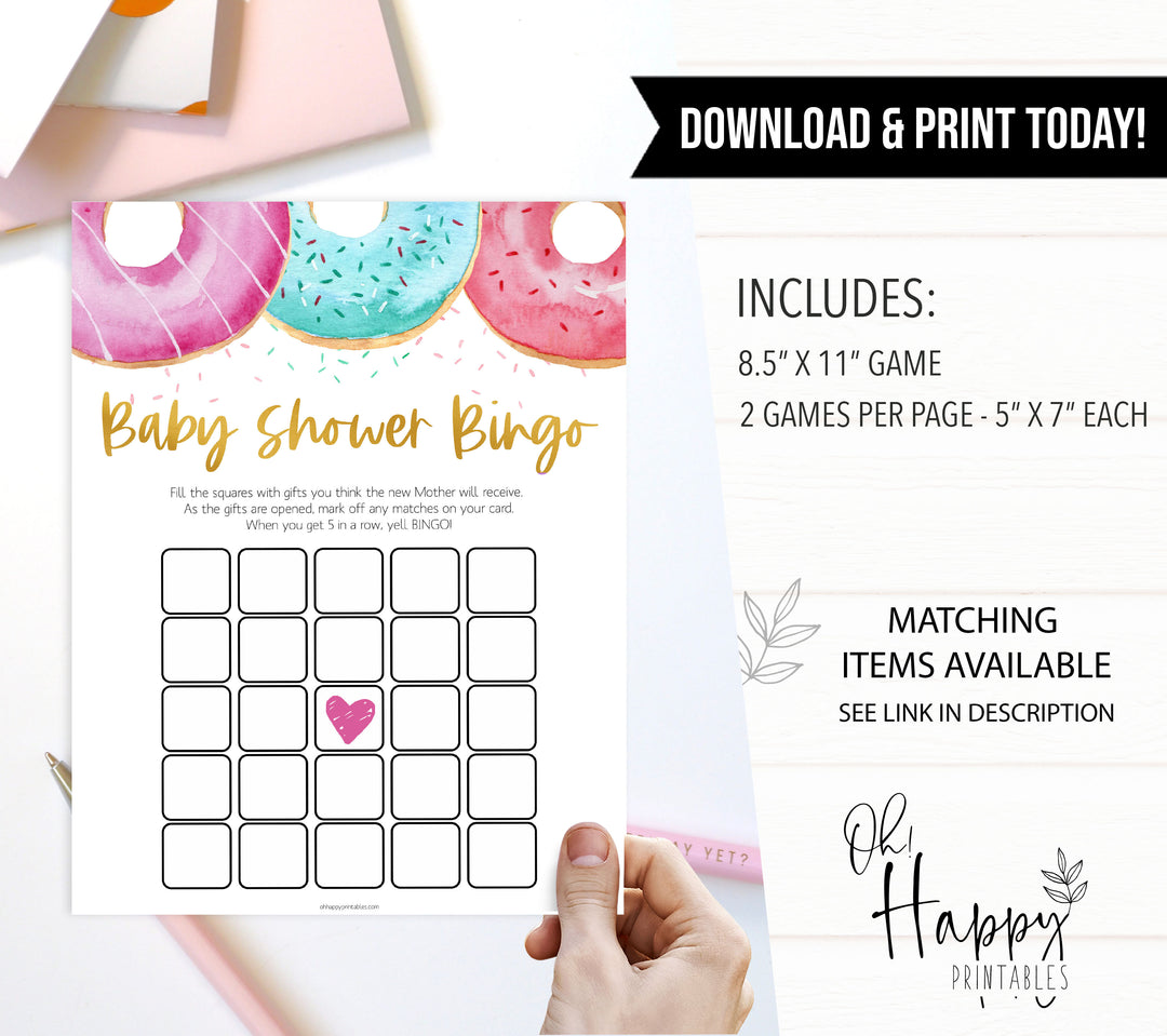 baby shower bingo game, Printable baby shower games, donut baby games, baby shower games, fun baby shower ideas, top baby shower ideas, donut sprinkles baby shower, baby shower games, fun donut baby shower ideas