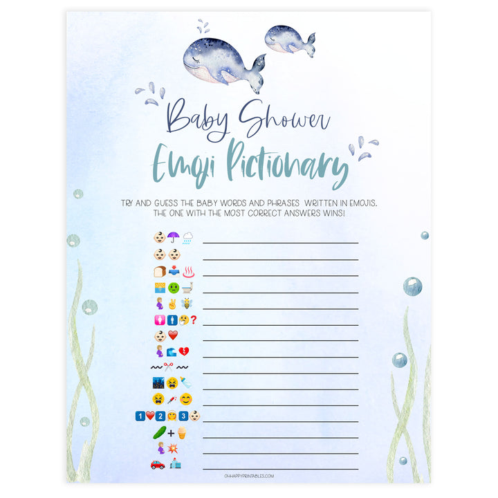 baby shower emoji pictionary game, Printable baby shower games, whale baby games, baby shower games, fun baby shower ideas, top baby shower ideas, whale baby shower, baby shower games, fun whale baby shower ideas
